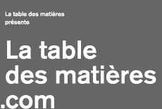 Table des matière