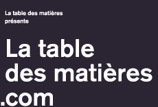 Table des matière